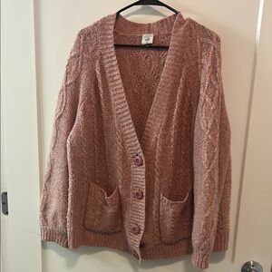 CAbi Rose Cable Knit Cardigan